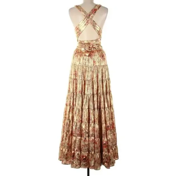 NWT Free People Shimmering Something Magical Floral Maxi Dress